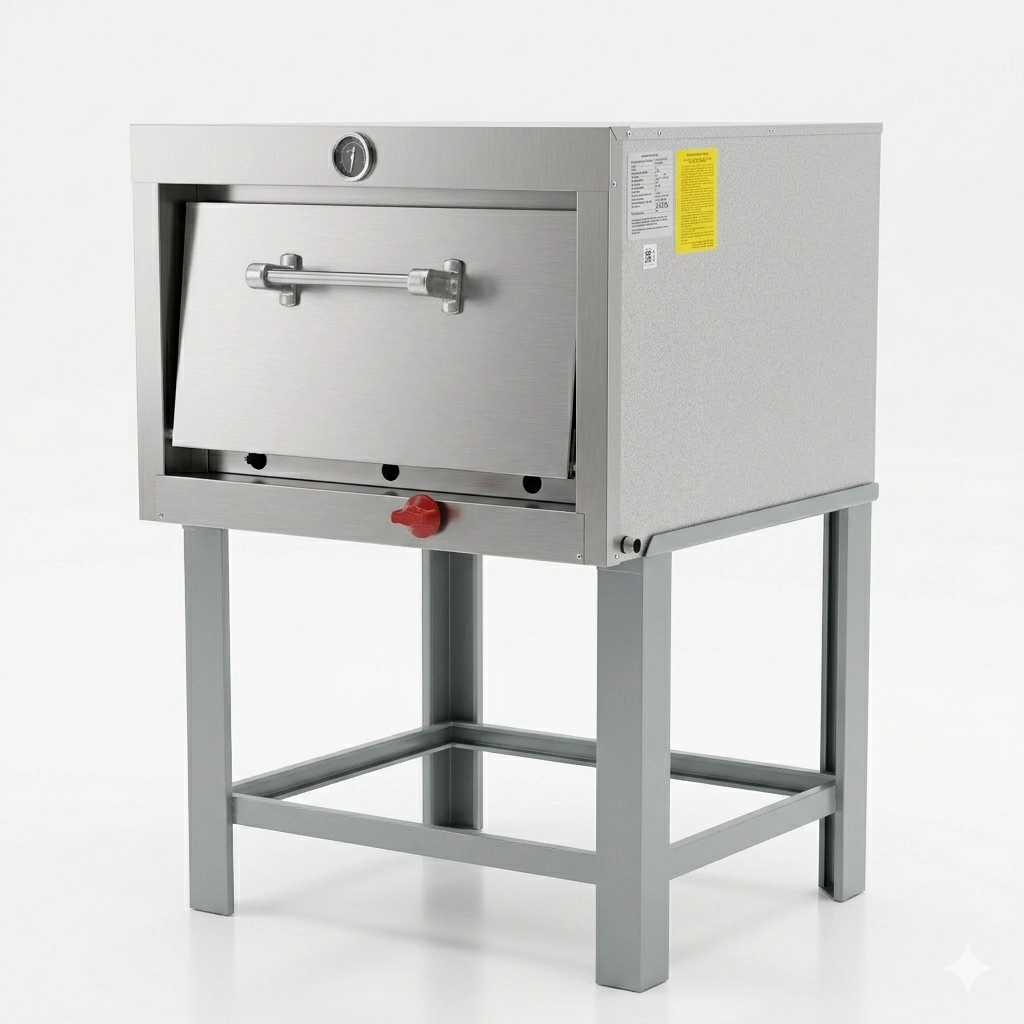 Horno industrial 1 cámara enlozada 65x65 acero inoxidable Bravoinox