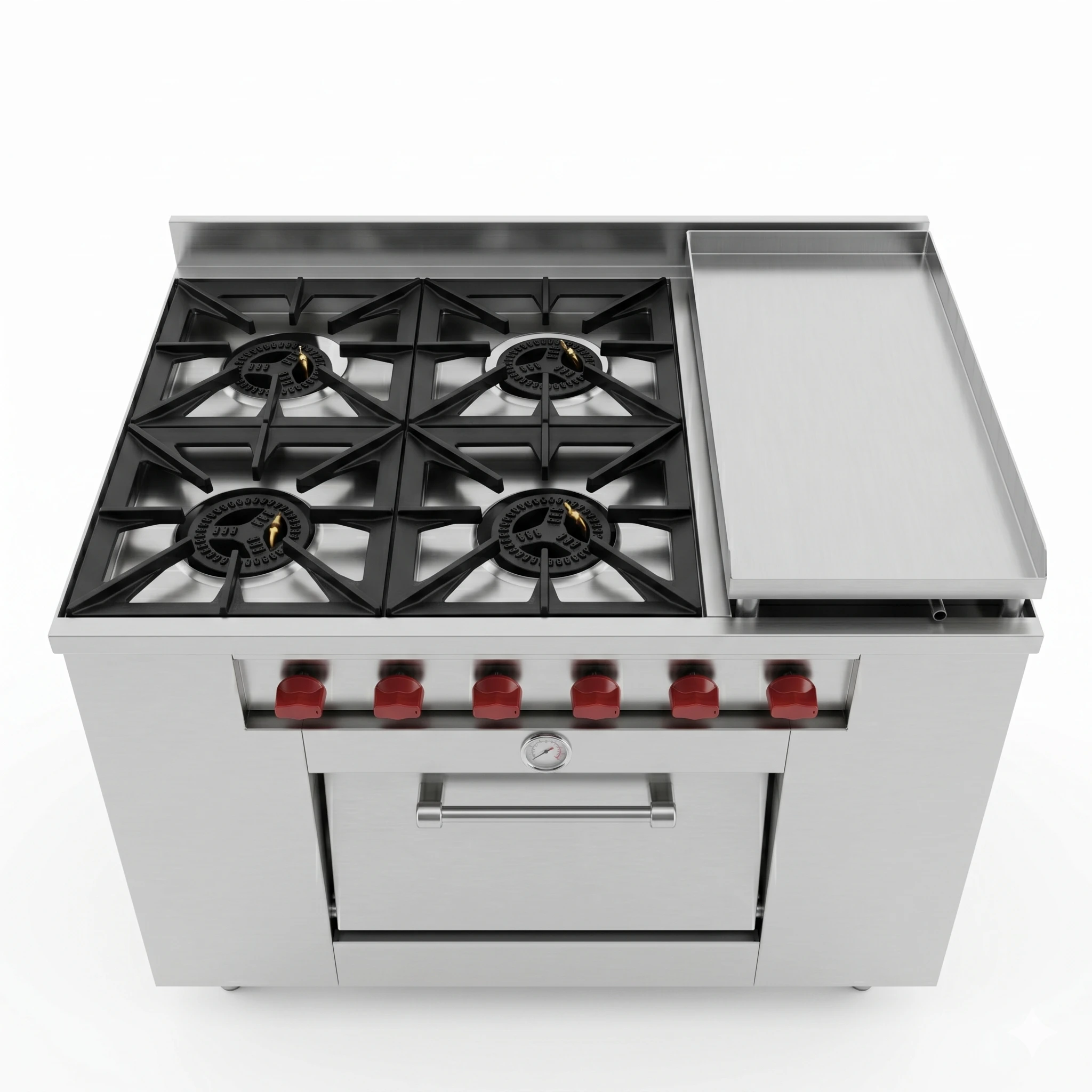 Cocina industrial 6 platos con horno acero inoxidable Bravoinox