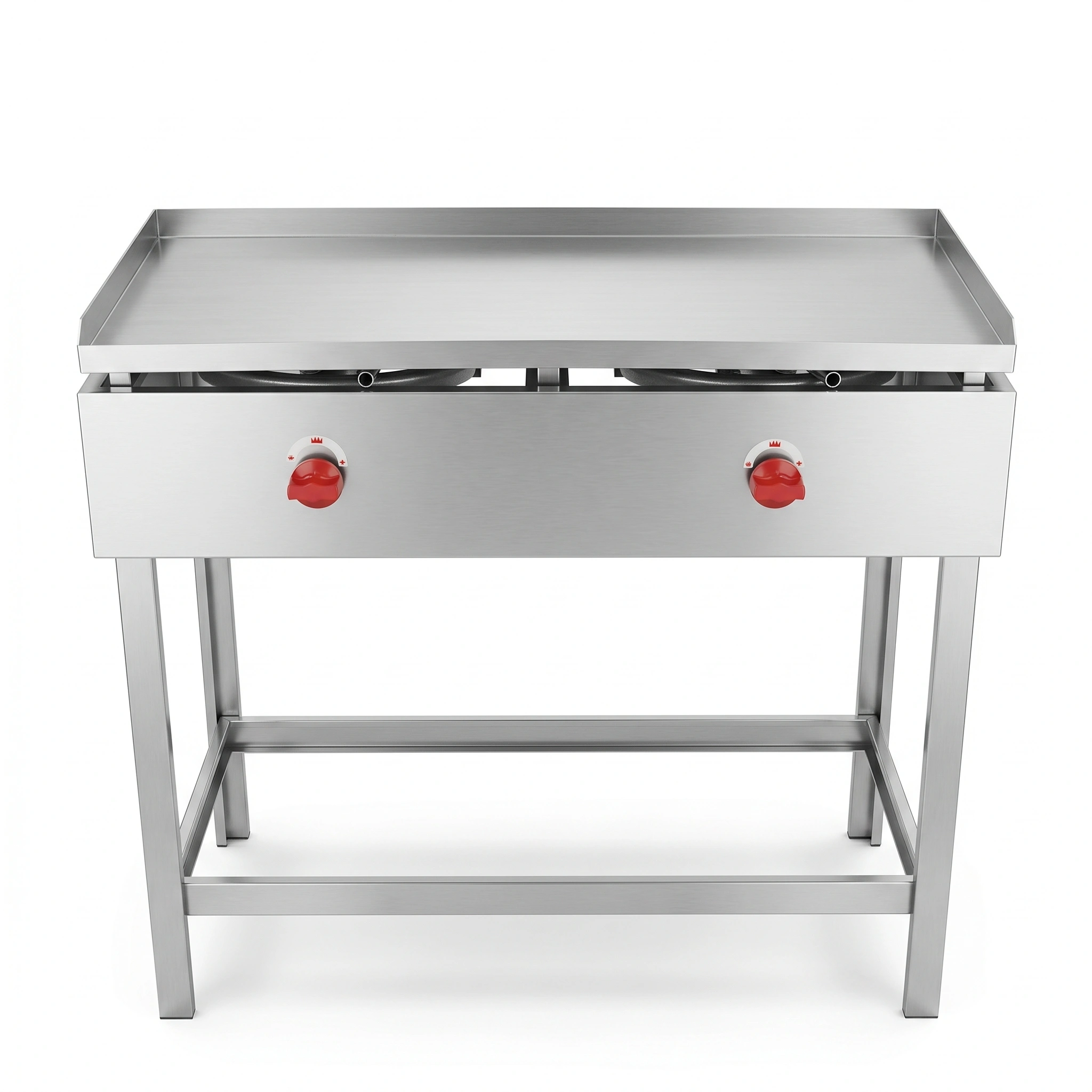 Plancha churrasquera industrial 50x50 fierro dulce acero inoxidable Bravoinox