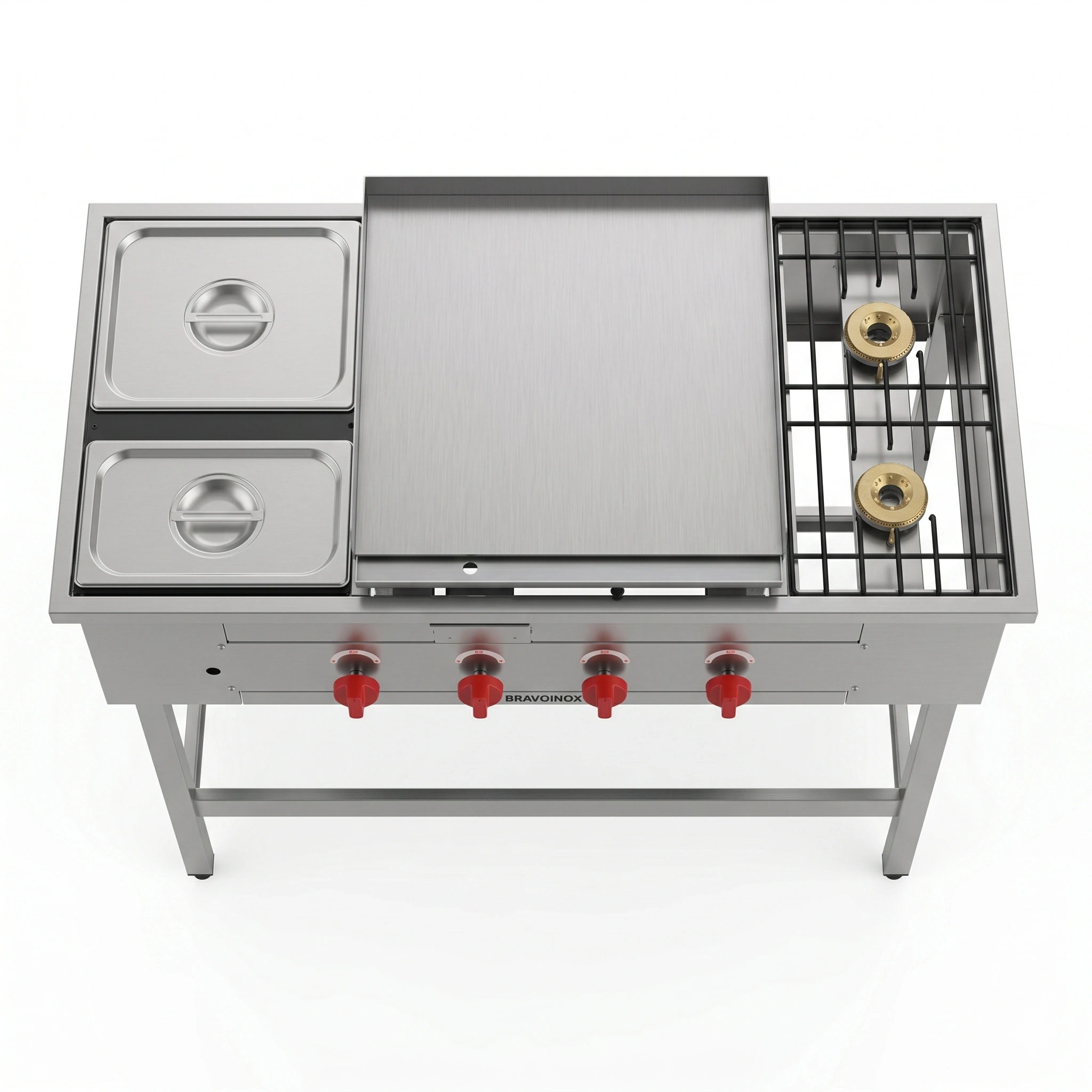 Lonchera industrial acero inoxidable plancha churrasquera baño maría Bravoinox
