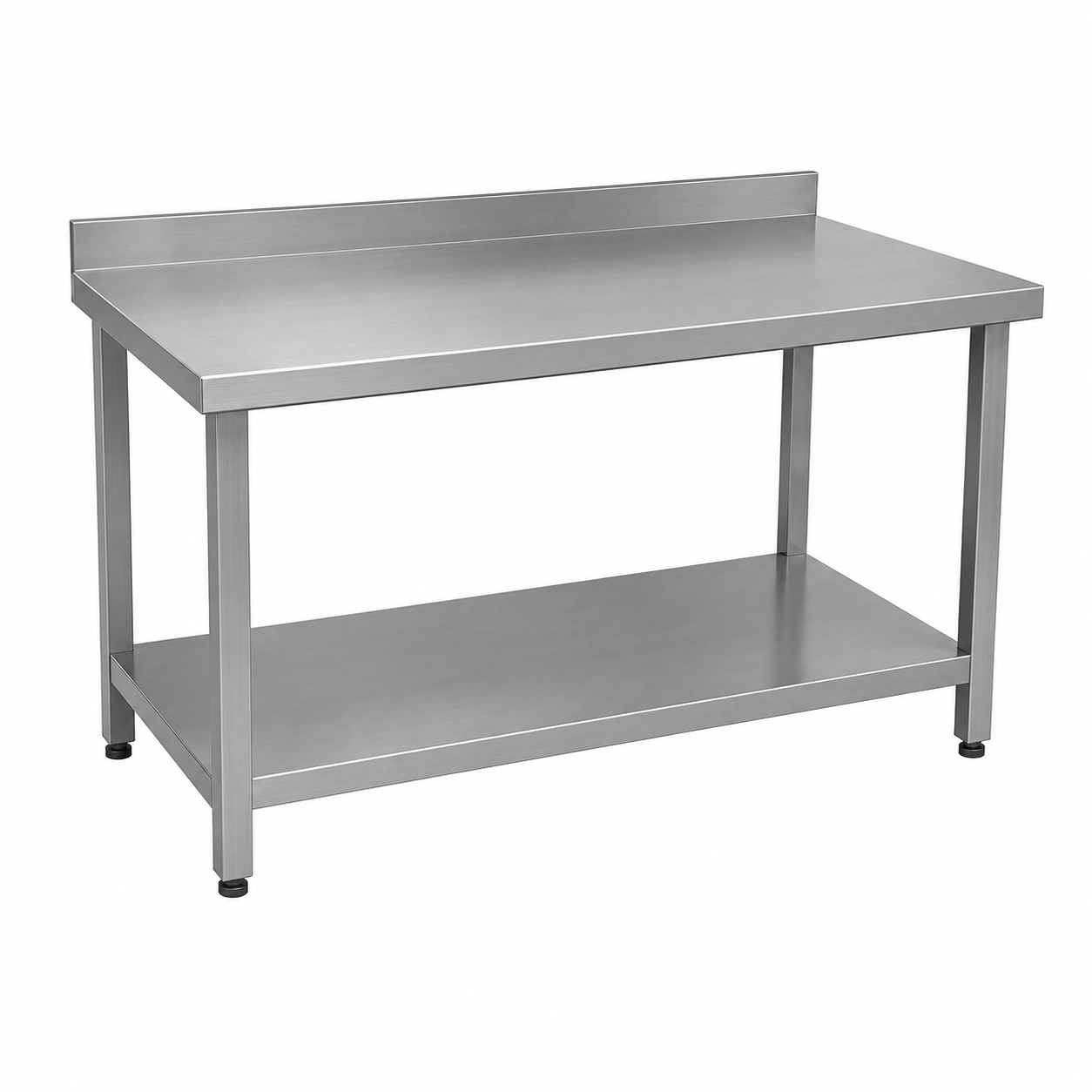 Mesón de acero inoxidable para cocina profesional, versión normal o reforzada Bravoinox
