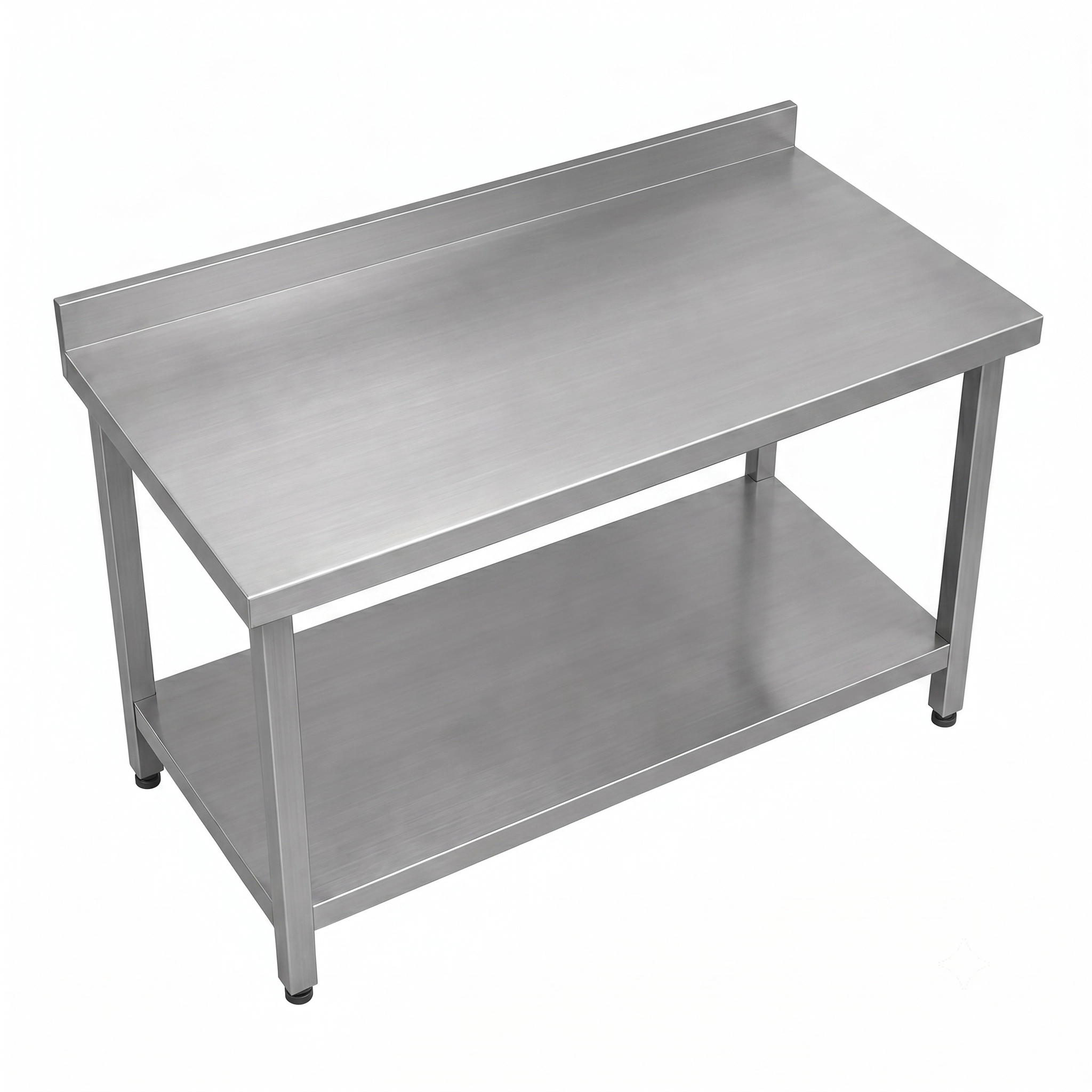 Mesón de acero inoxidable para cocina profesional, versión normal o reforzada Bravoinox