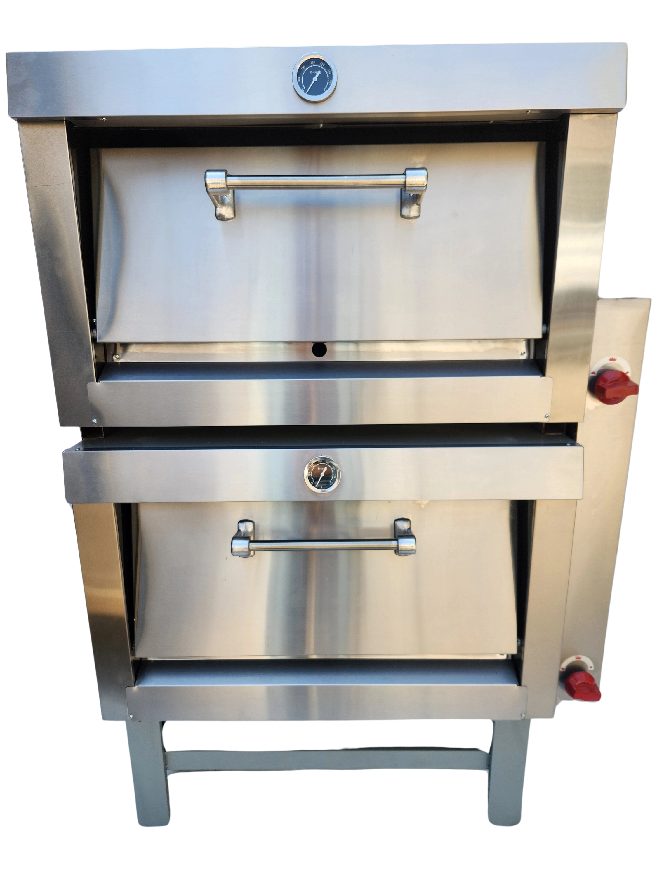 Horno industrial 2 cámaras enlozadas 65x65 acero inoxidable Bravoinox