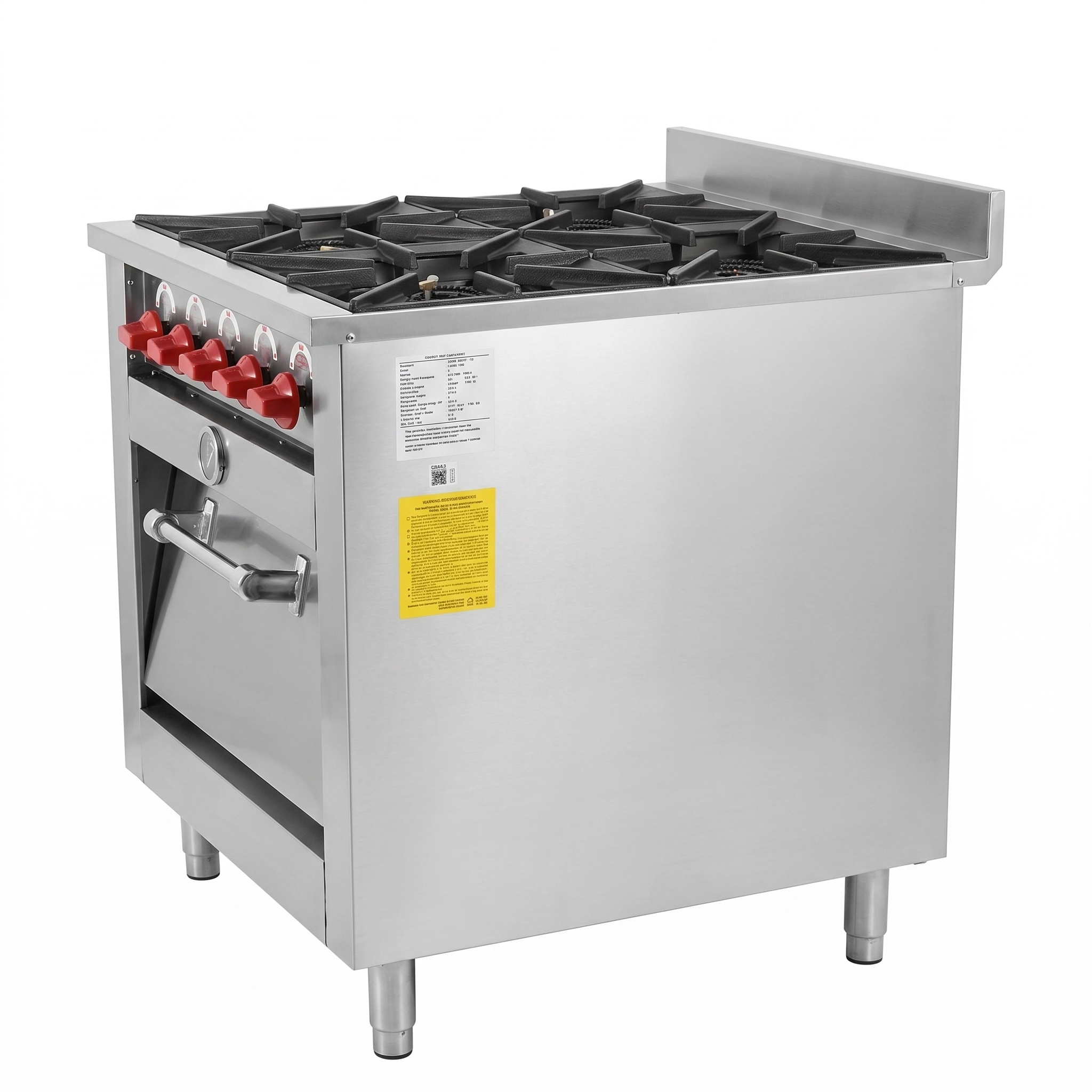 Cocina industrial 4 platos con horno acero inoxidable Bravoinox