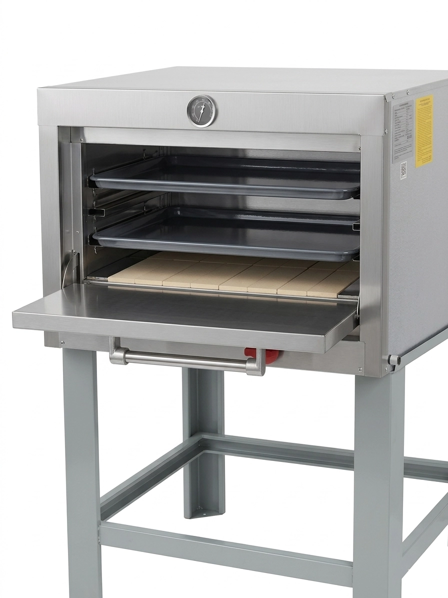 Horno industrial 1 cámara enlozada 65x65 acero inoxidable Bravoinox