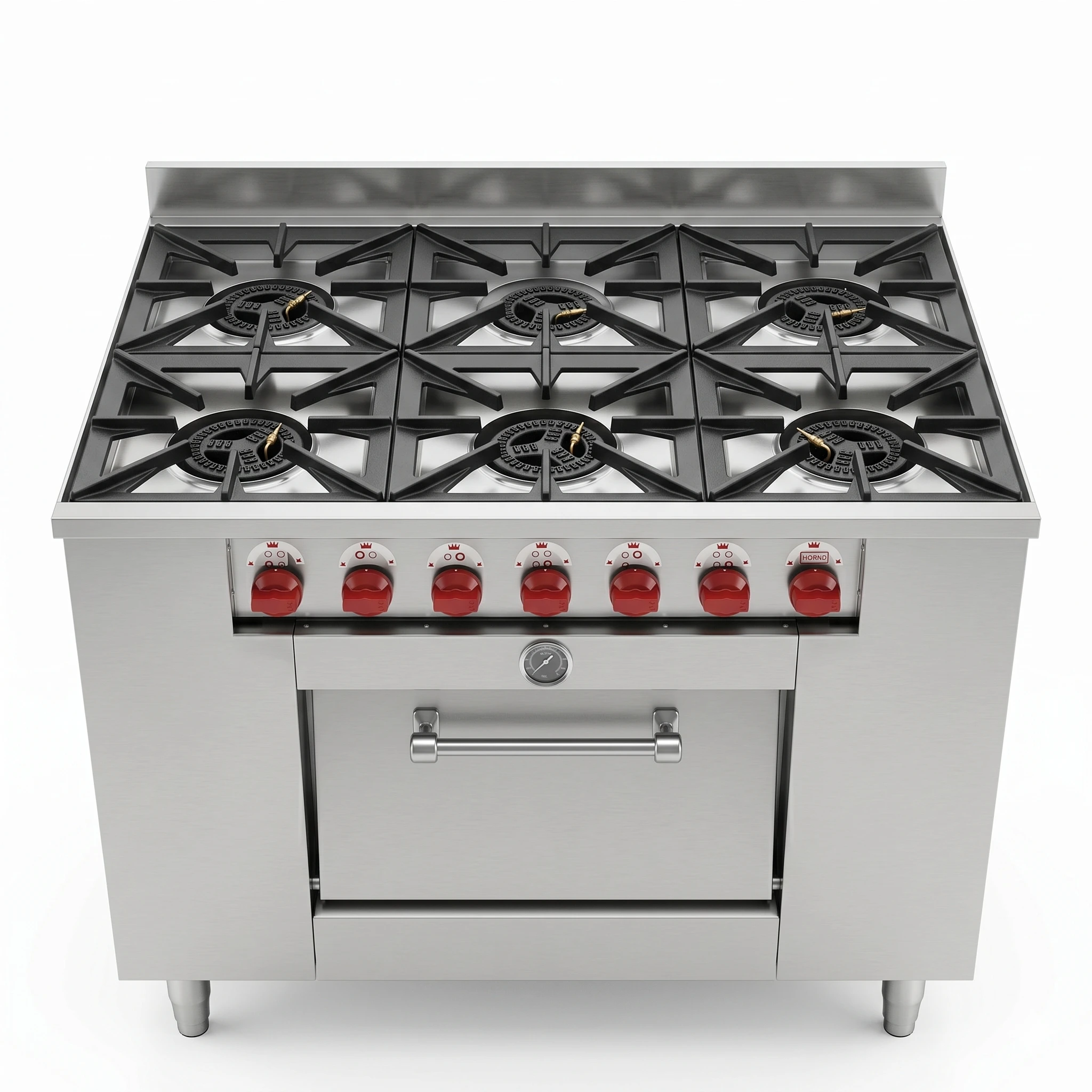 Cocina industrial 6 platos con horno acero inoxidable Bravoinox