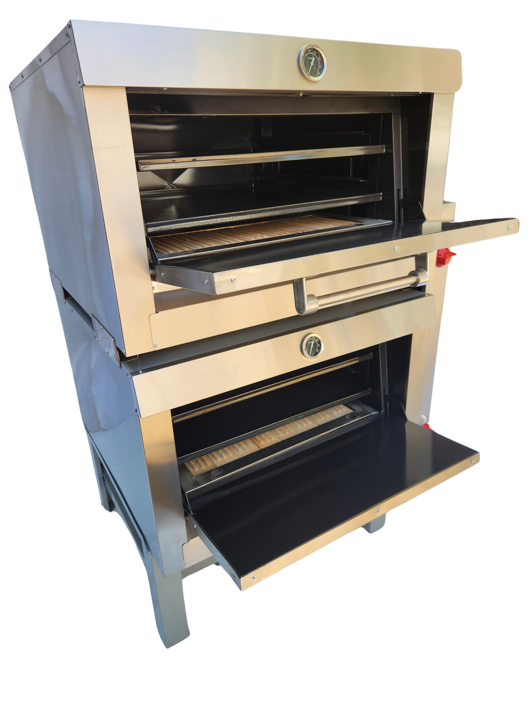Horno industrial 2 cámaras enlozadas 65x65 acero inoxidable Bravoinox