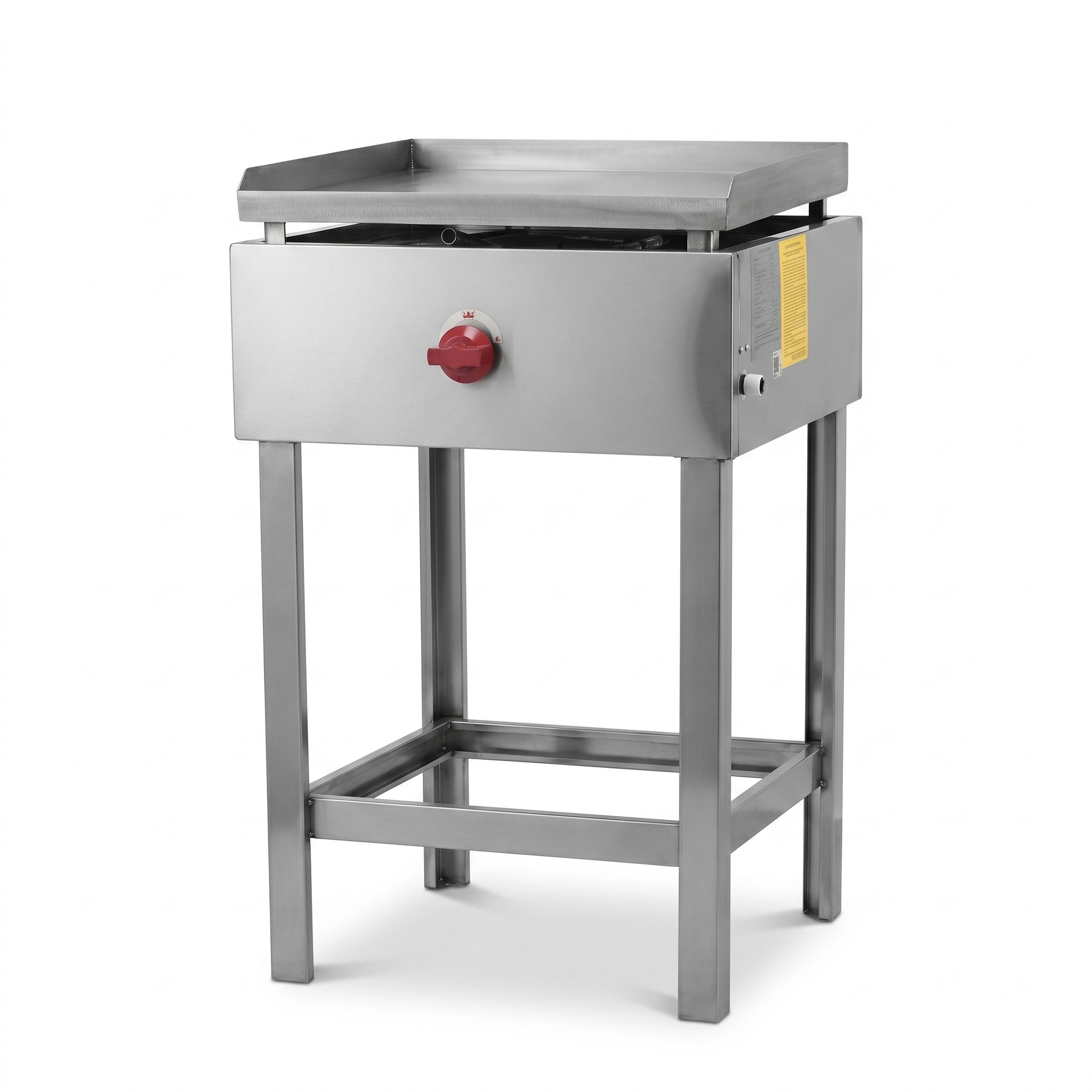 Plancha churrasquera industrial 50x50 fierro dulce acero inoxidable Bravoinox