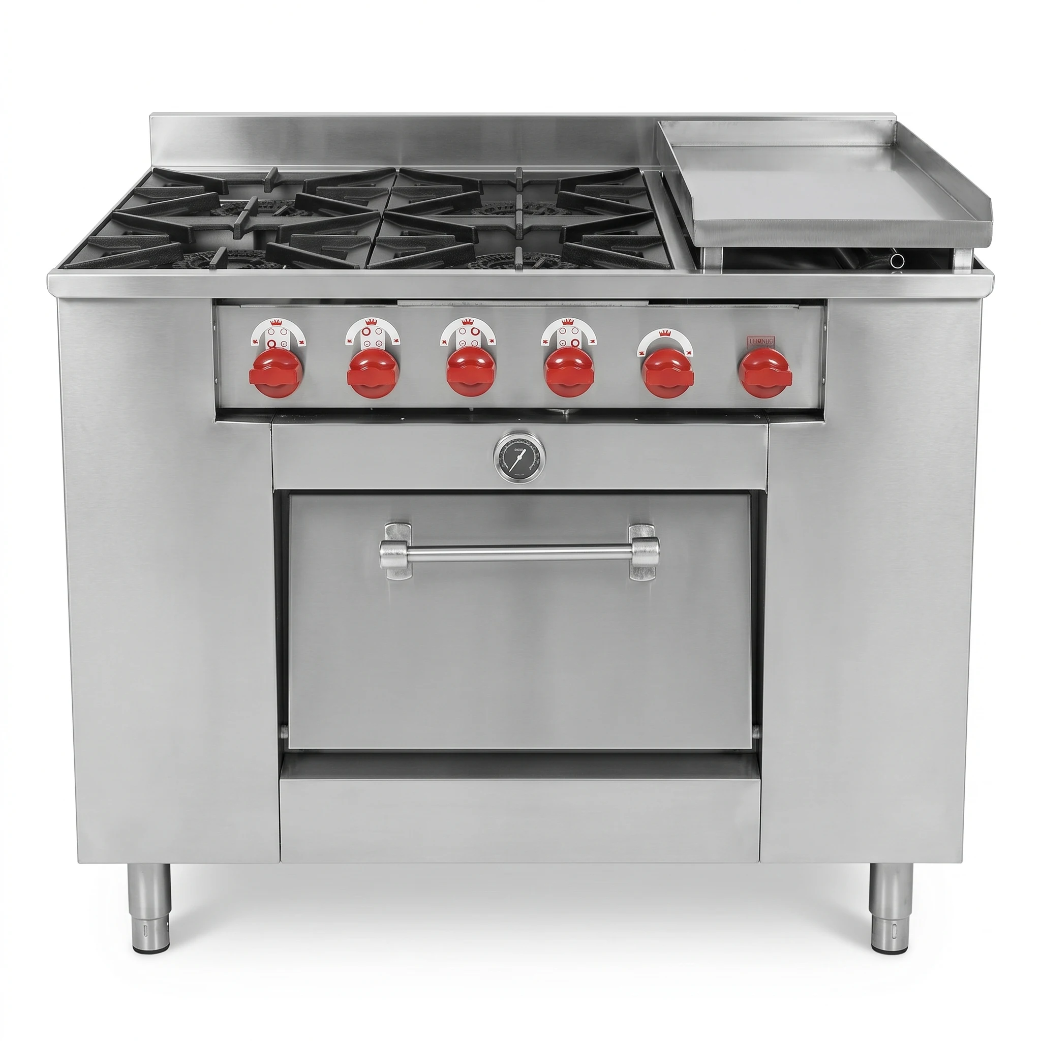 Cocina industrial 6 platos con horno acero inoxidable Bravoinox