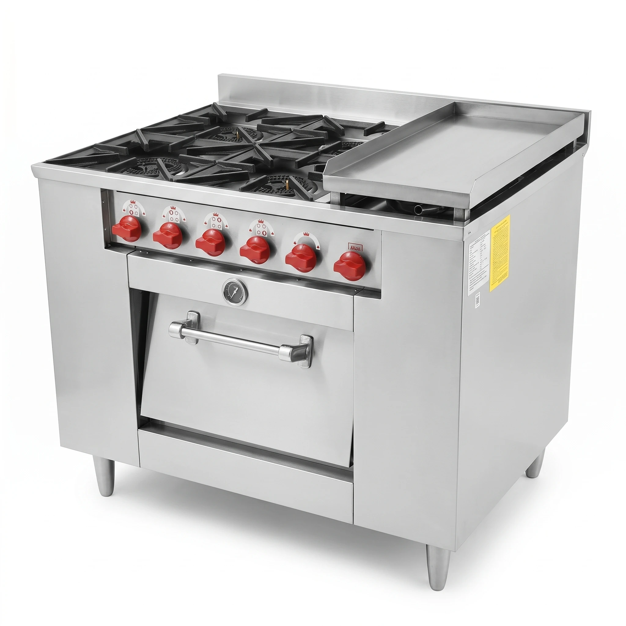Cocina industrial 6 platos con horno acero inoxidable Bravoinox