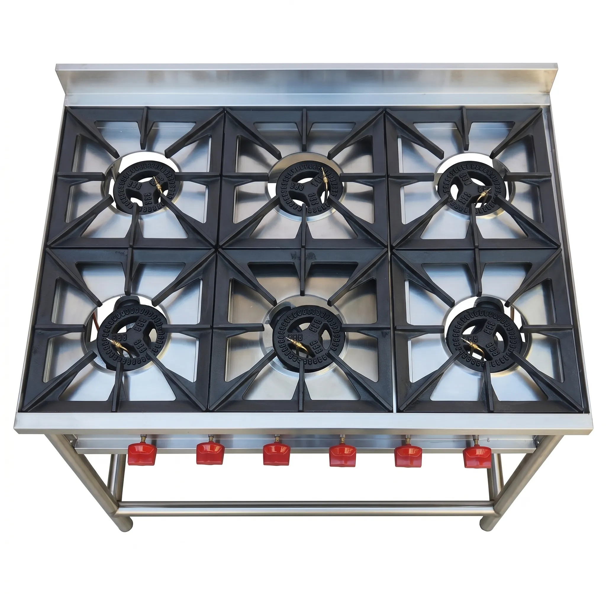 Anafe industrial 6 platos acero inoxidable Bravoinox
