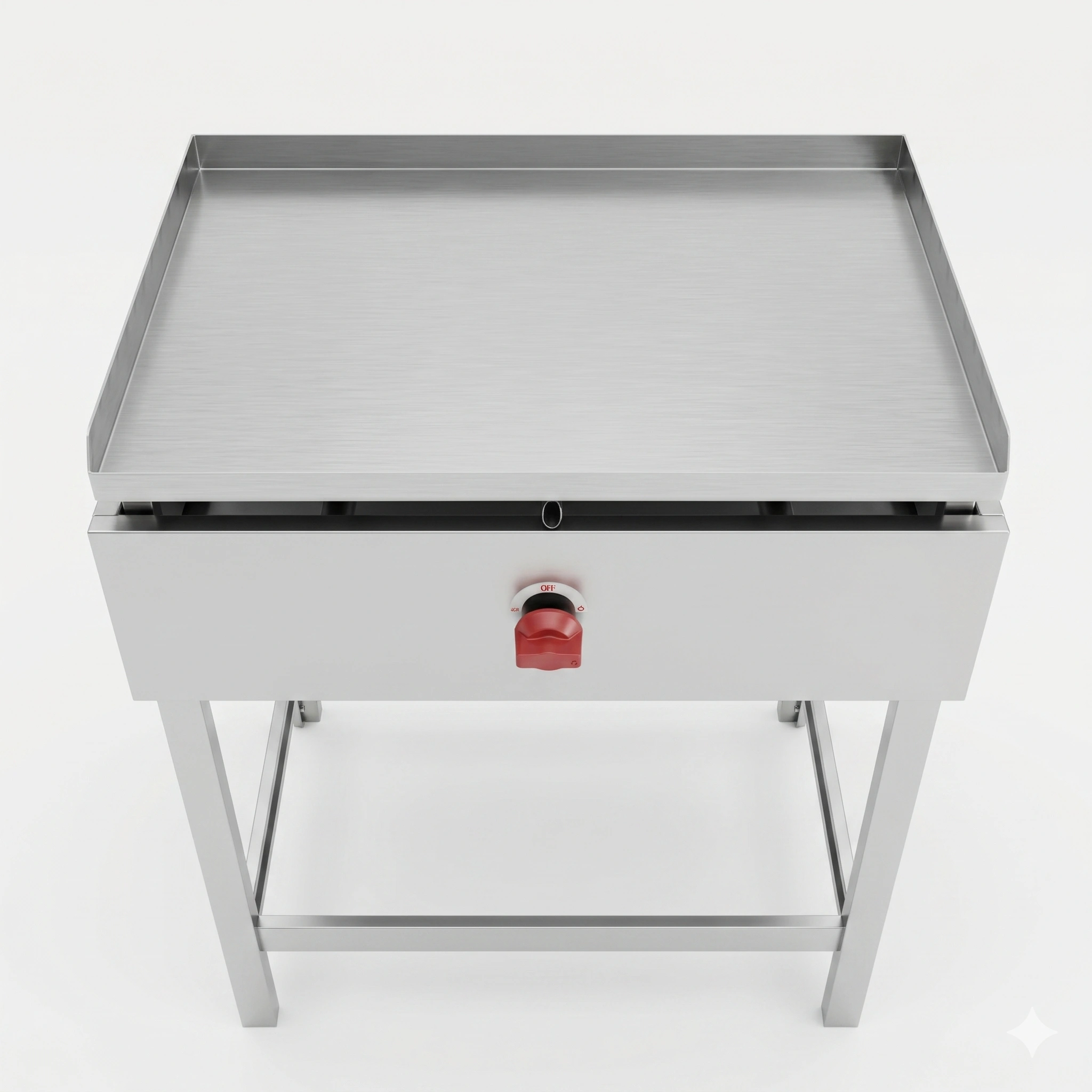 Plancha churrasquera industrial 50x50 fierro dulce acero inoxidable Bravoinox