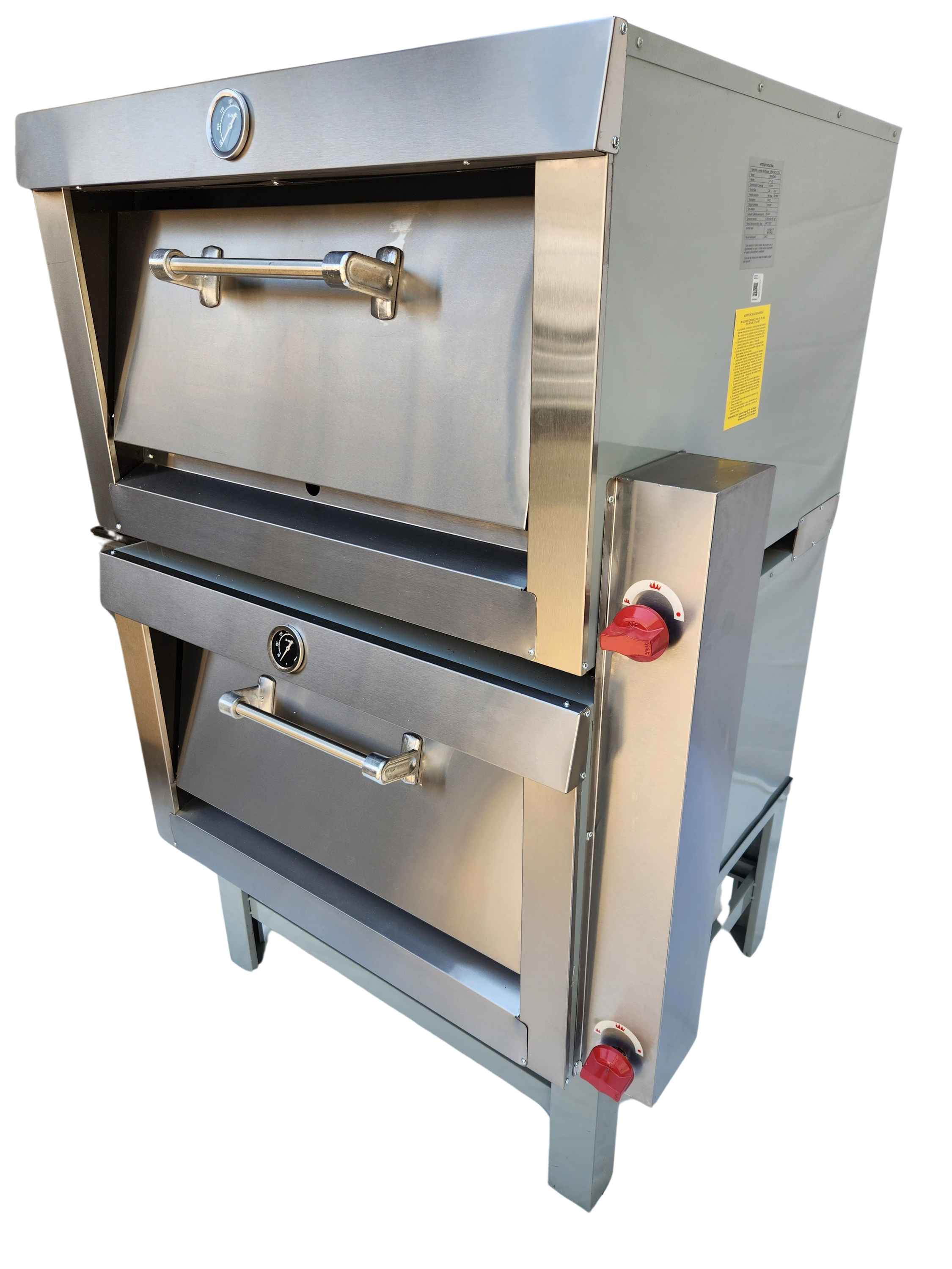 Horno industrial 2 cámaras enlozadas 65x65 acero inoxidable Bravoinox