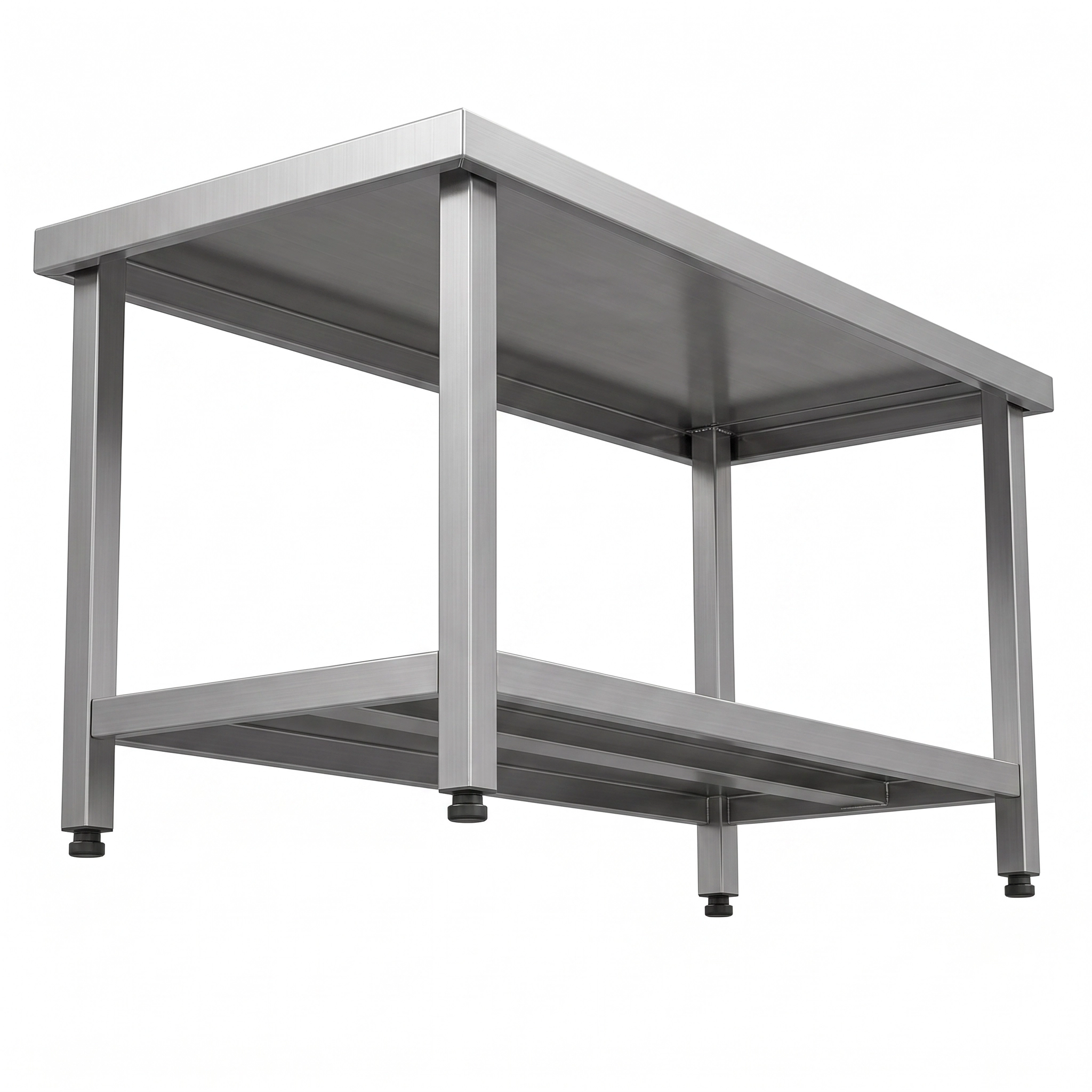 Mesón de acero inoxidable para cocina profesional, versión normal o reforzada Bravoinox