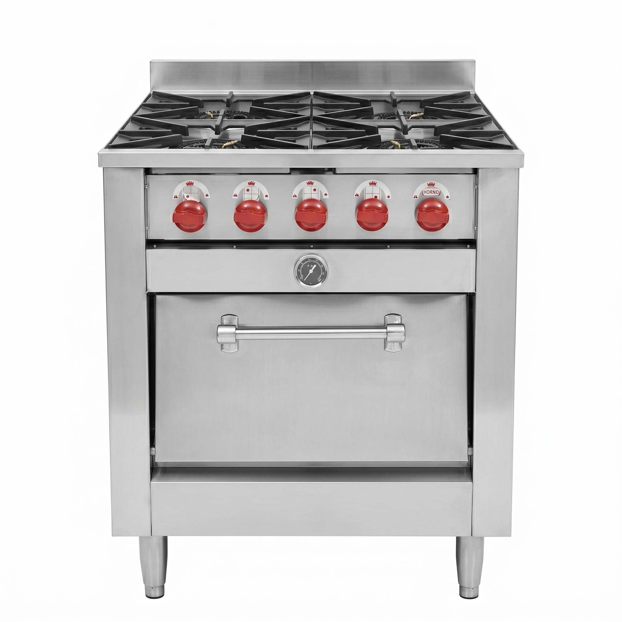 Cocina industrial 4 platos con horno acero inoxidable Bravoinox